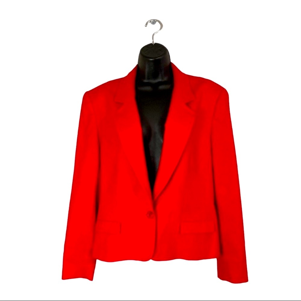 X Vintage Pendleton 2pc Cherry Red Wool Blazer Ja… - image 2